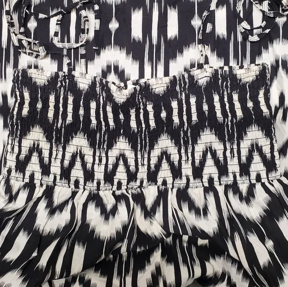 At Last Sundress Women Size Large Black Aztec Print Spaghetti Straps Dress - Picture 9 of 9